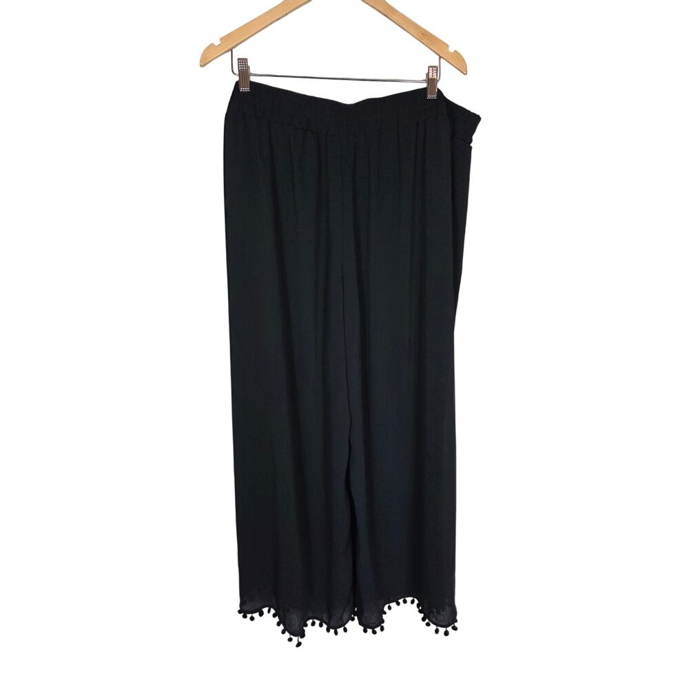 Time and Tru Woman's Sheer Black Slit Leg Swim Cover Pants Size 3X - Picture 2 of 8